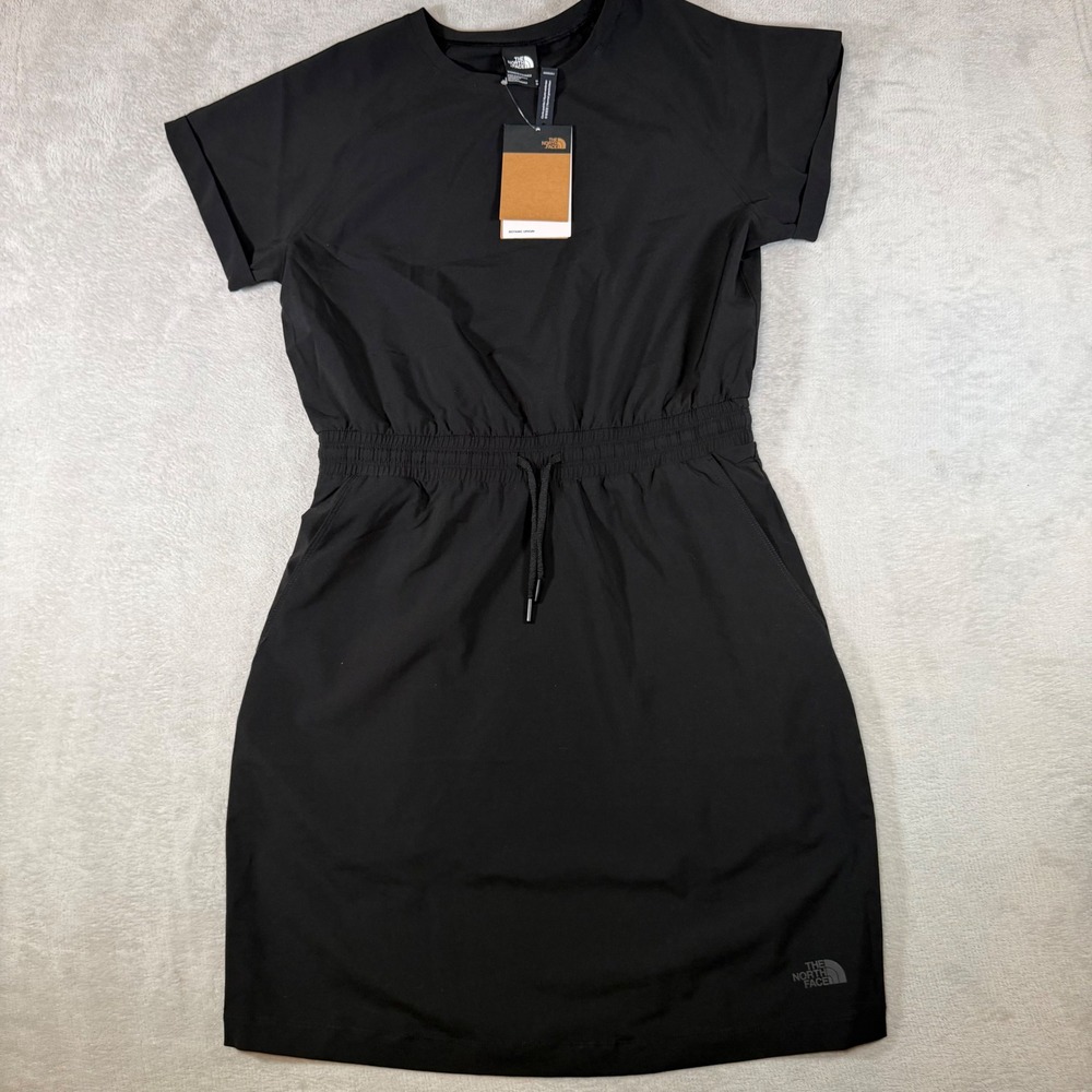The North Face Black Drawstring Waist Short Sleeve Dress NWT